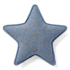 Editions Aimable - Ferdinand star cushion | Blue Chambray