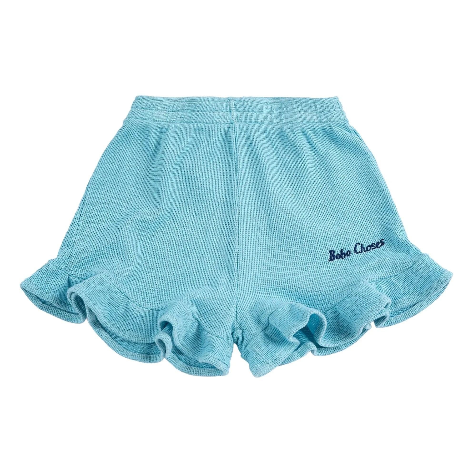 Bobo Choses - Bobo Choses Bio-Baumwoll-Rüschenshorts | Hellblau