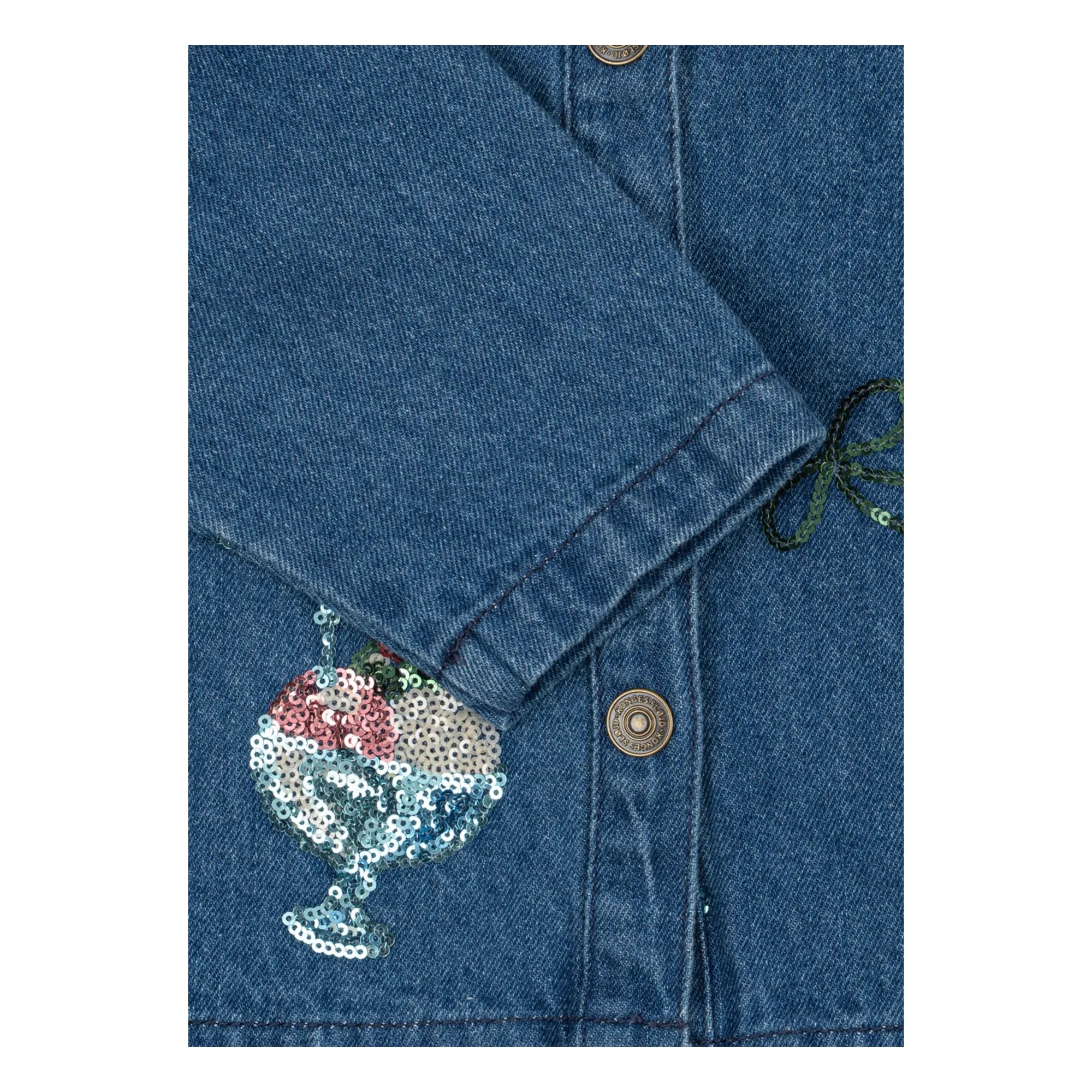 Konges Sløjd - Jeansjacke aus Bio-Baumwolle mit Pailletten-Eismotiv | Blau