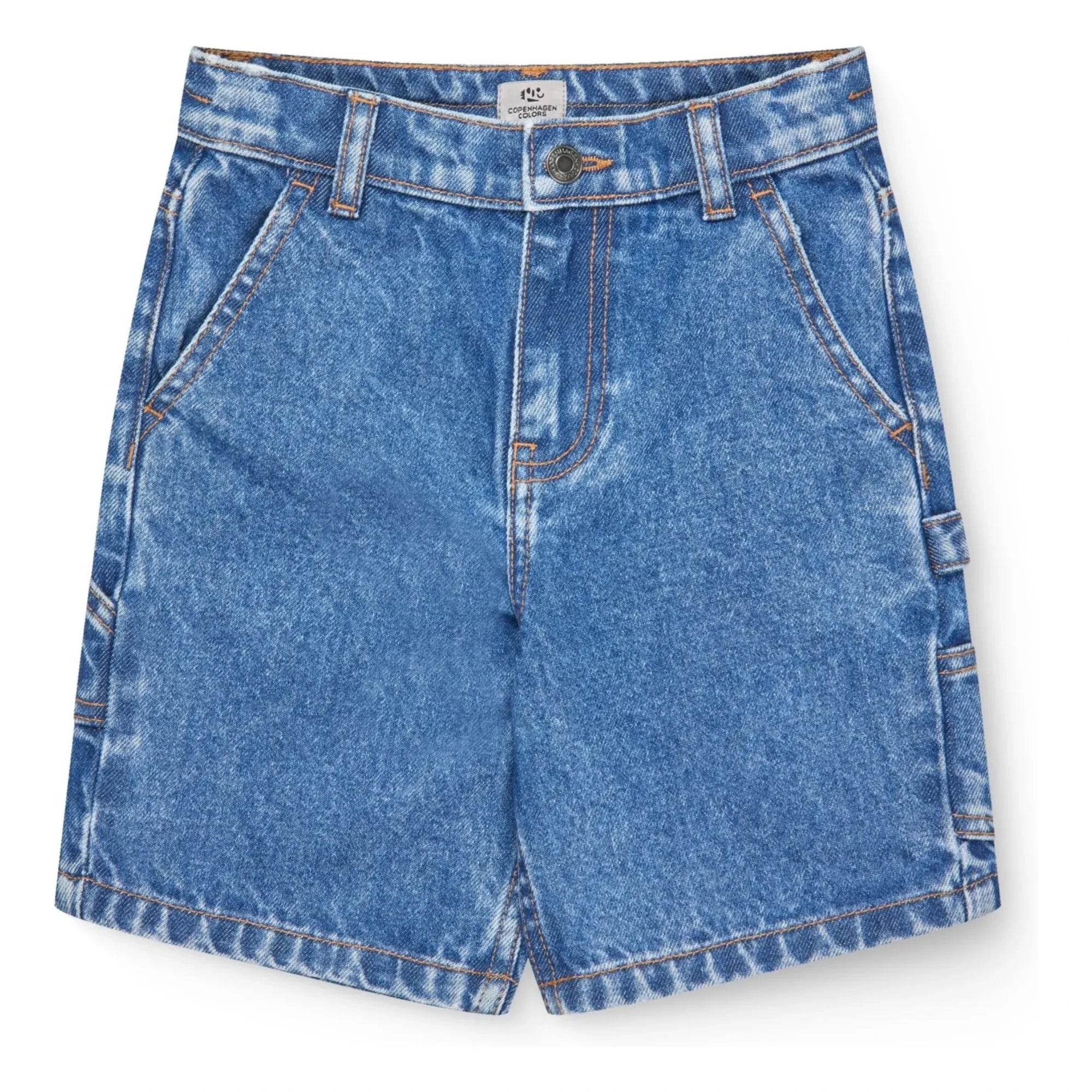 Copenhagen Colors - Denim Cargo Organic Cotton Shorts | Indigo blue