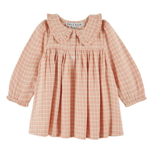 Emile et Ida - Pembe Soluk Kareli Okul Elbisesi