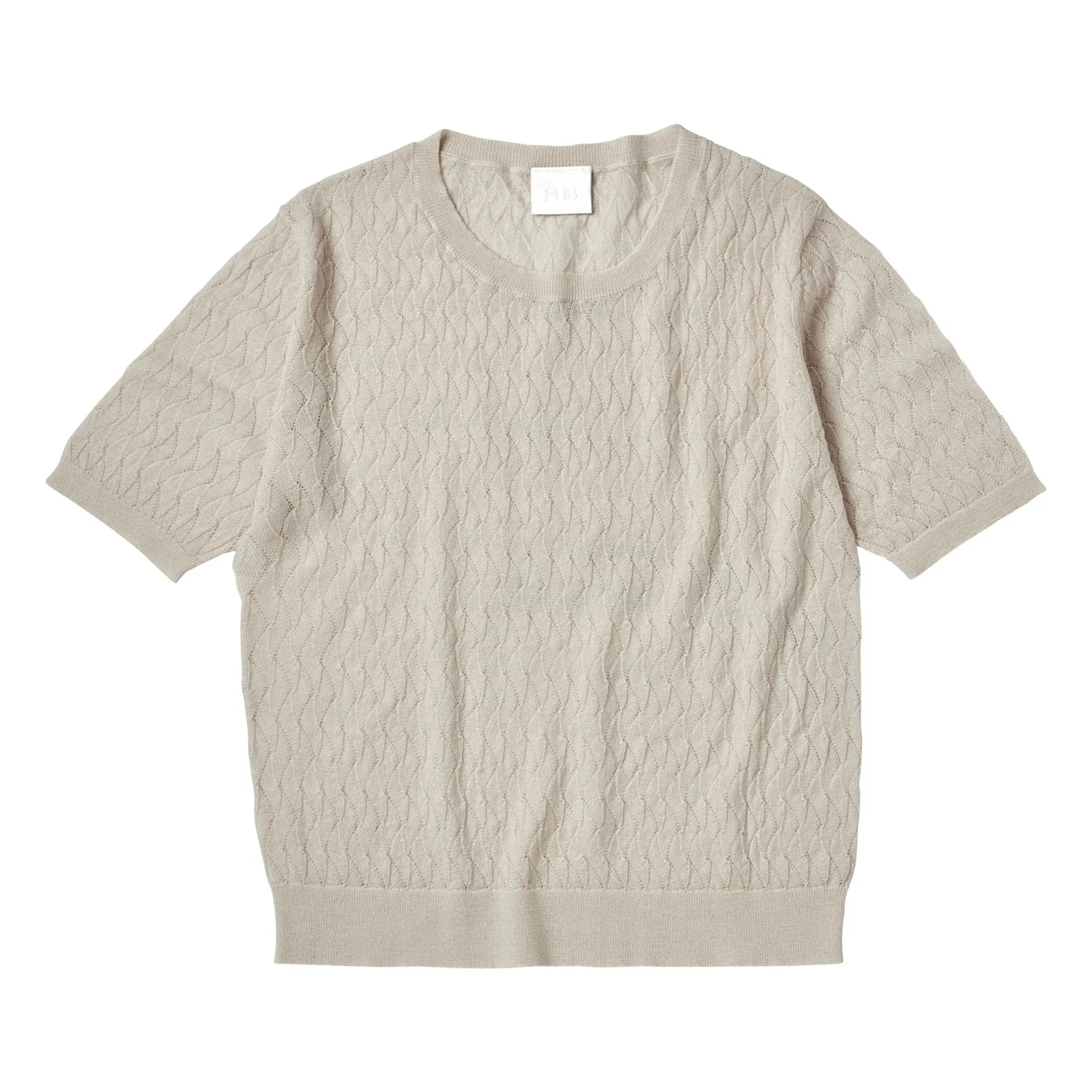 FUB - Pointelle Fine Knit Merino Wool Sweater - Women's Collection | Ivory