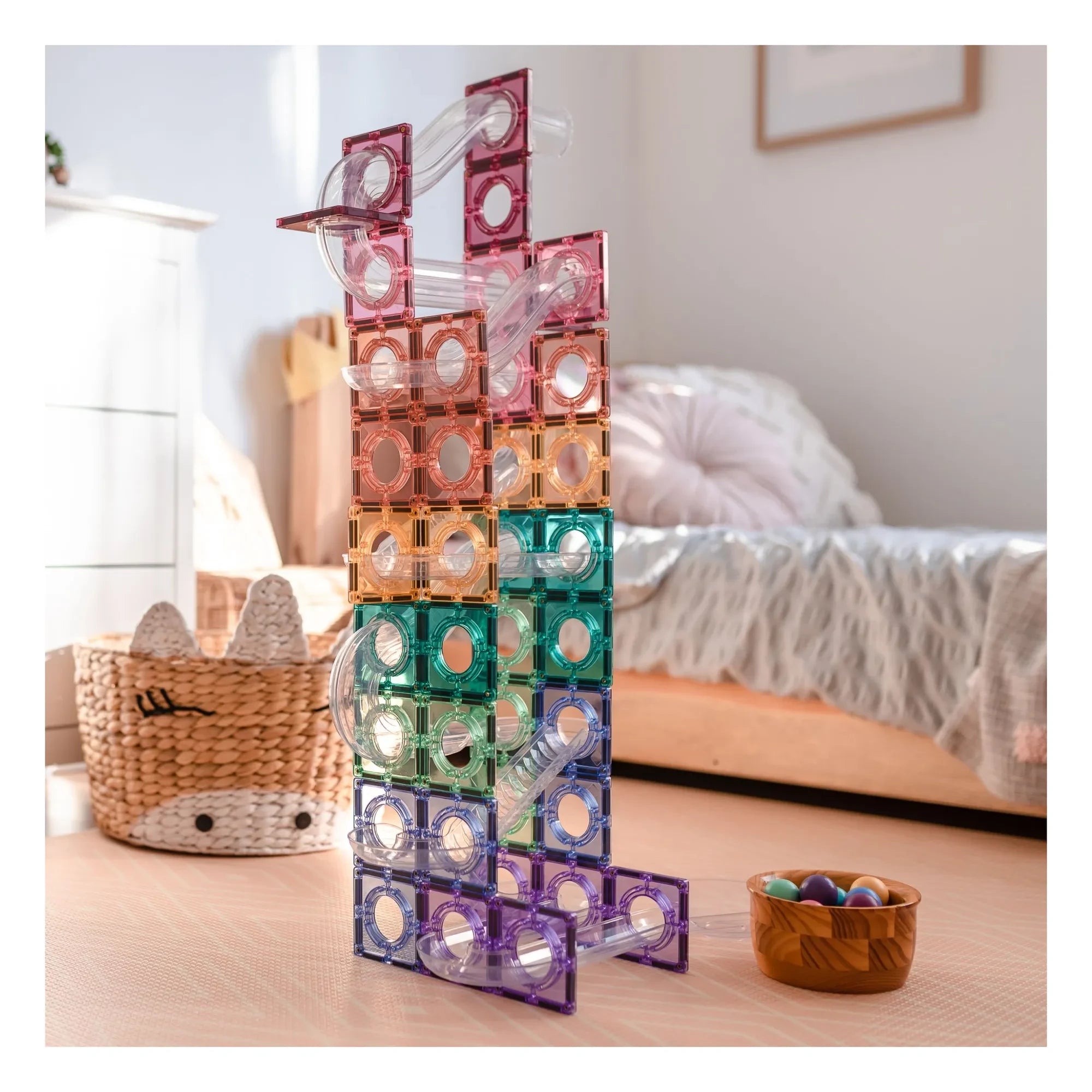 Connetix - Kugelbahn-Paket - 106 Teile | Pastell