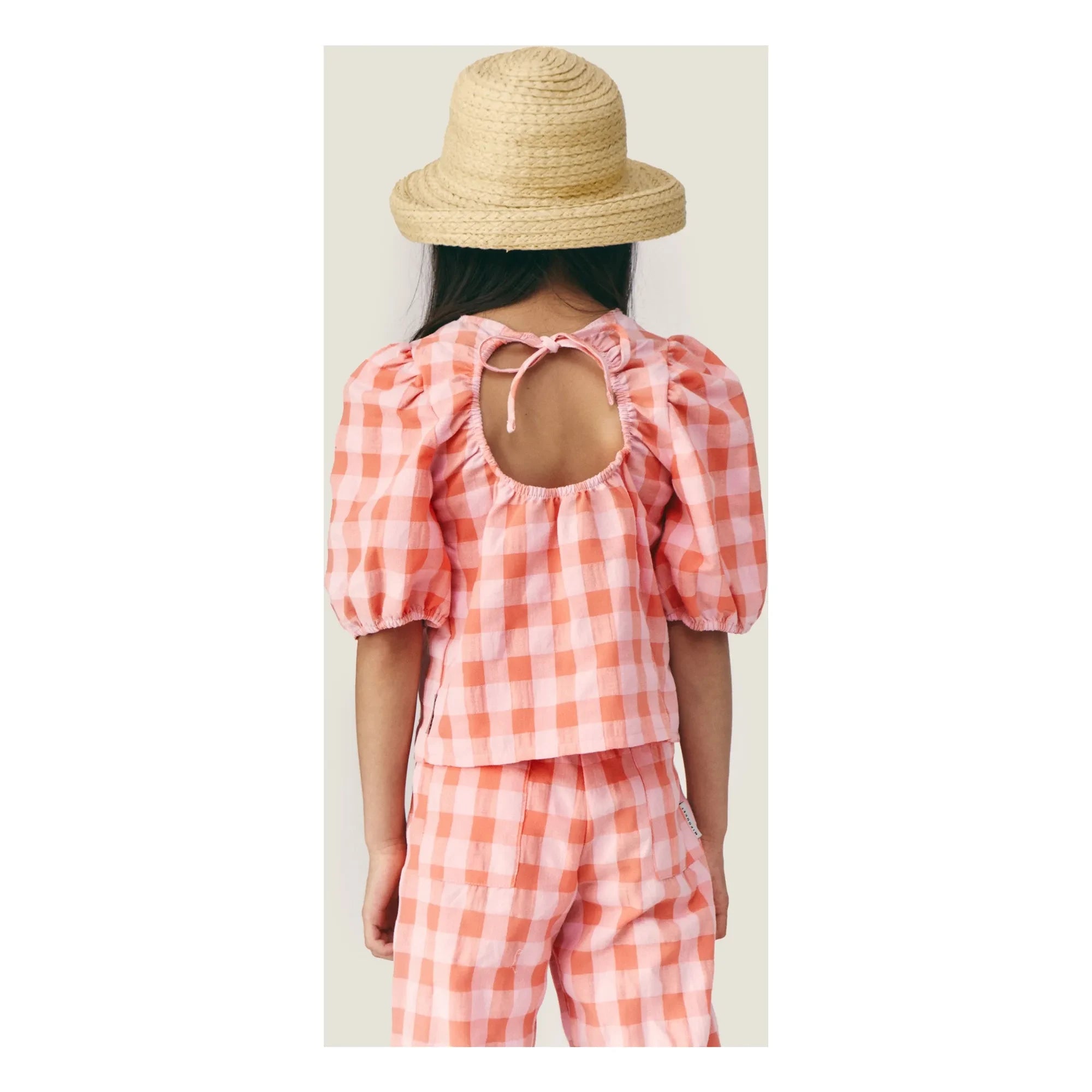 Mipounet - Mirelle Vichy Balon Kollu Bluz | Pembe