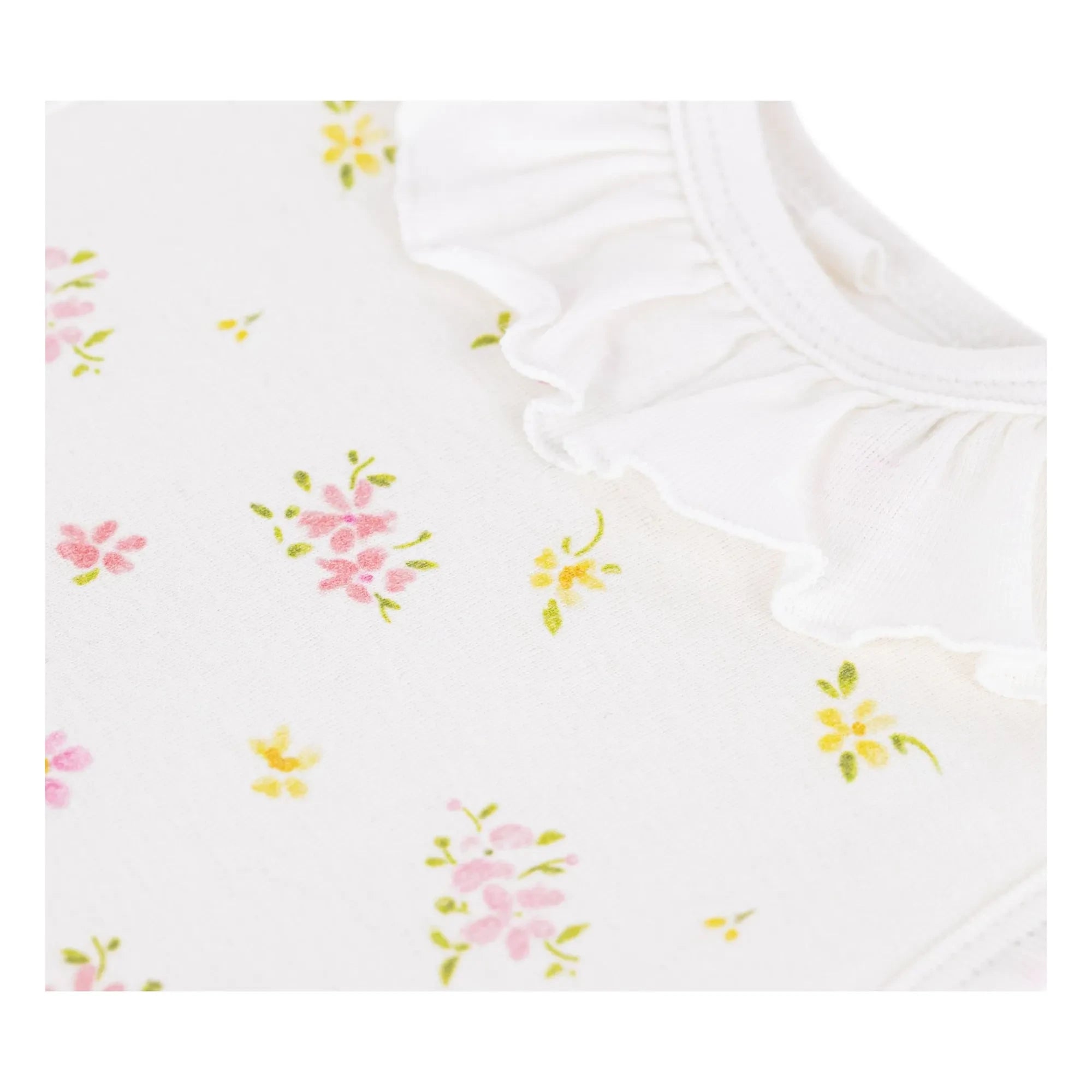 Petit Bateau - Fleurie Organic Cotton Sleep Suit | White