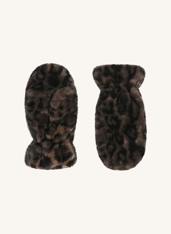 Apparis - Kahverengi Coco Leopard Geri Dönüştürülmüş Elyaf Eldivenler