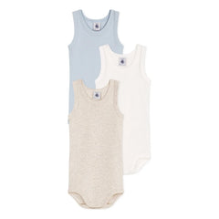 Petit Bateau - 3'lü Düz Askısız Body Seti | Mavi