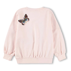 Molo - Marika Schmetterlinge Bio-Baumwoll-Sweatshirt | Hellrosa