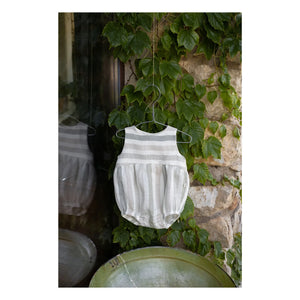 1+ in the family - Blanes Striped Linen Overall | Ecru