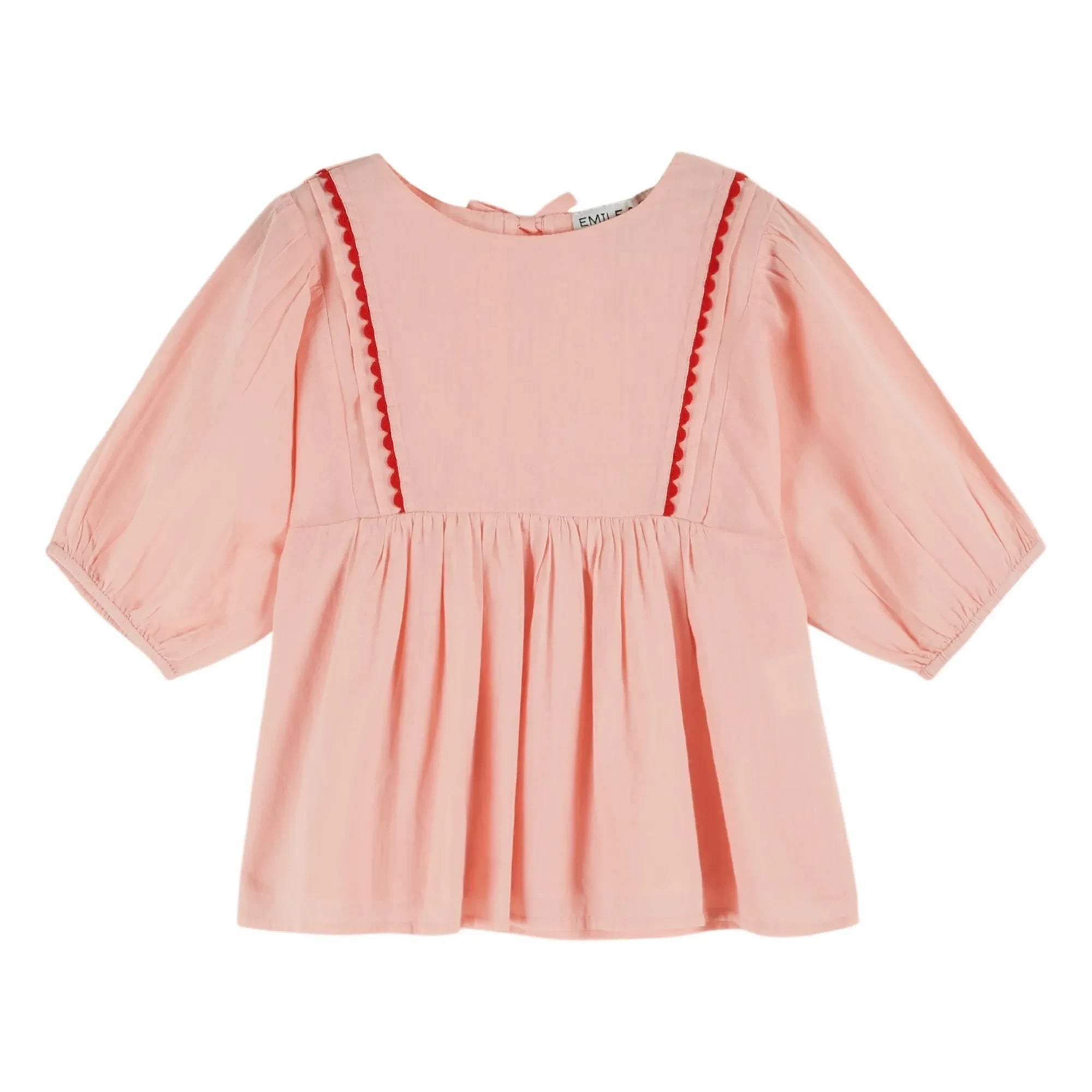 Emile et Ida - Voile Bluse mit Rüschen | Blassrosa