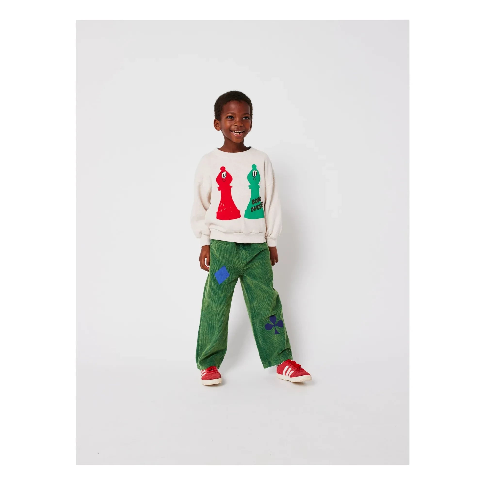 Bobo Choses - Chess Sweat Organik Pamuk | Heather beige