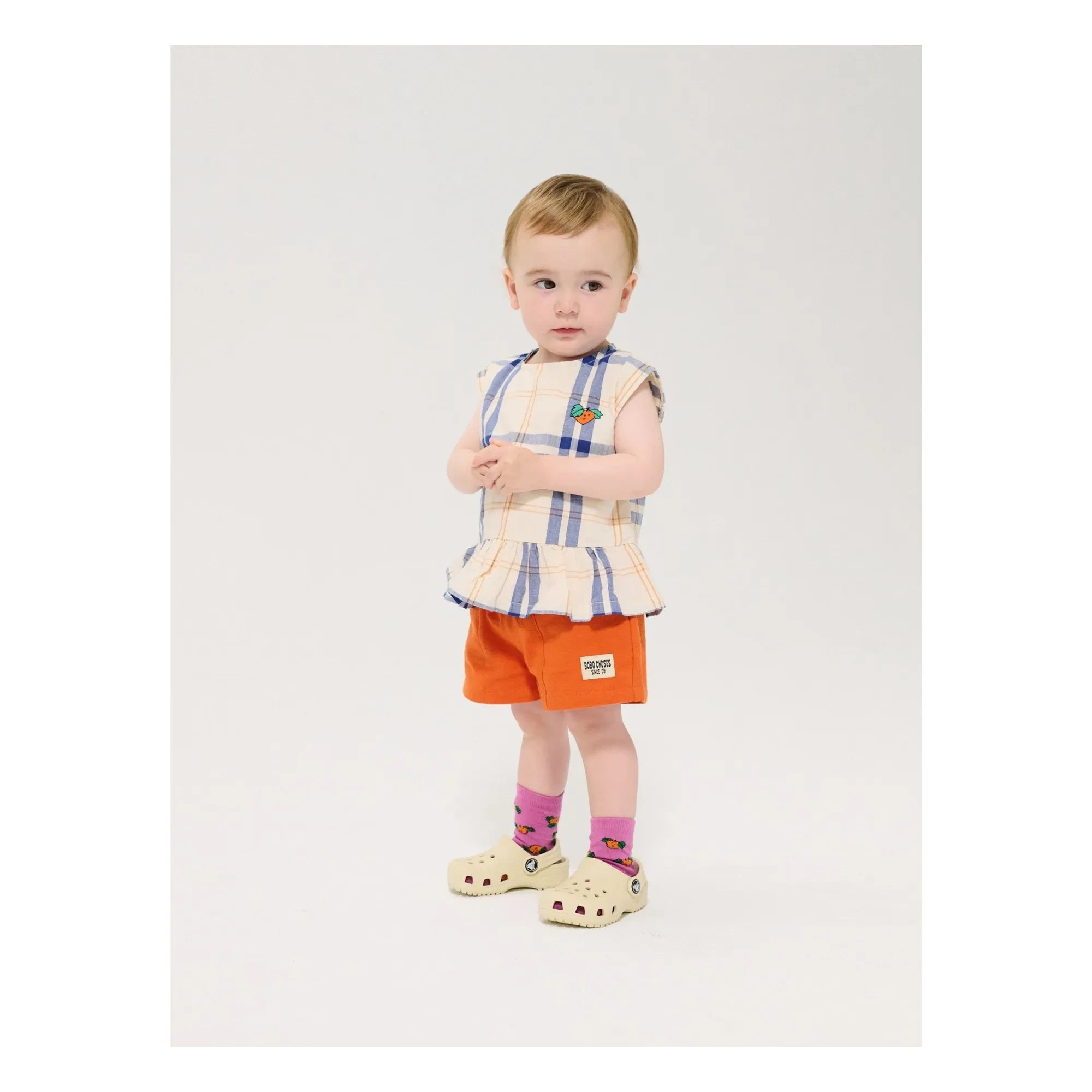 Bobo Choses - Organic cotton baby tartan top | Ecru