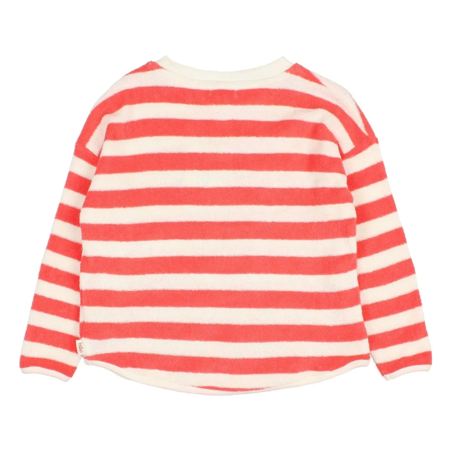 Búho – Gestreiftes Sweatshirt aus Bio-Baumwolle | Rot