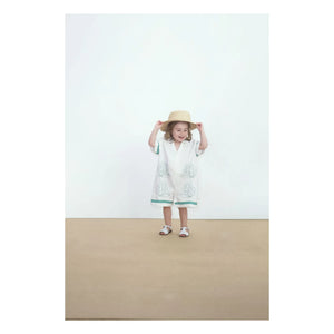 Tinycottons - Çiçekli Oversize Tulum Şort | Beyaz