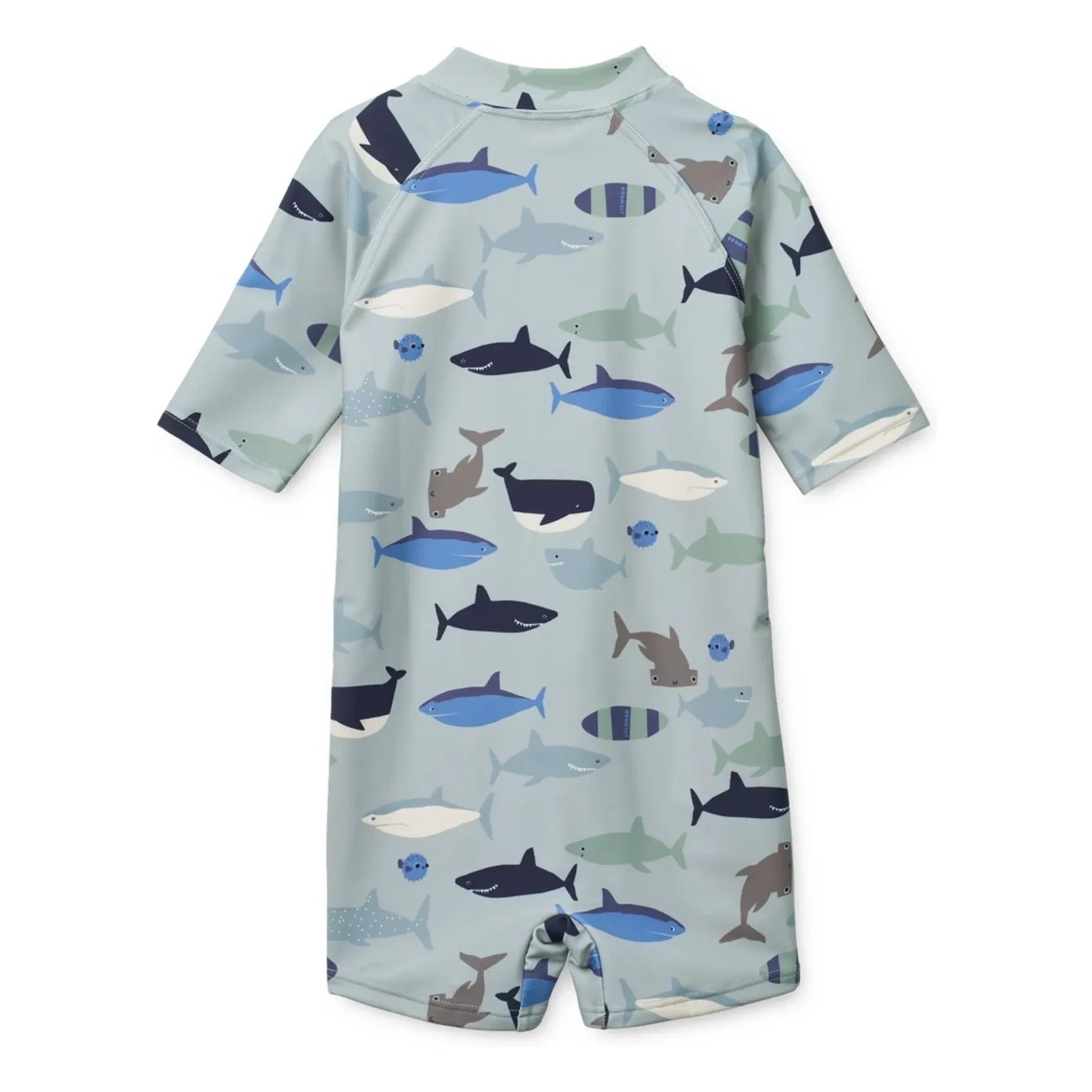 Liewood - Max Sharks UV Protective Swimsuit, Recycled Fibers | Light Blue