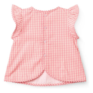 Copenhagen Colors - Pied de Poule Organic Cotton Top and Shorts Set | Powder Pink