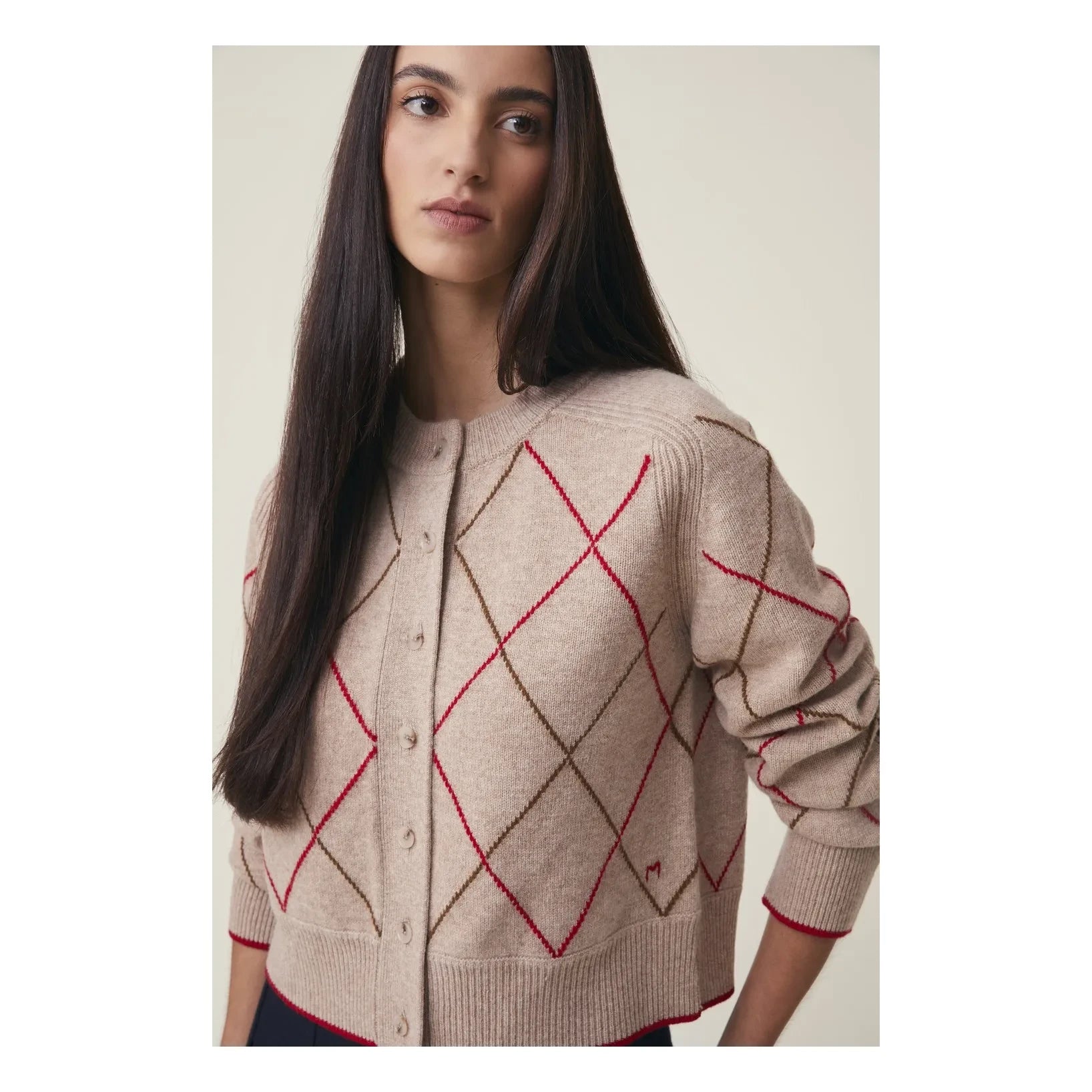Moismont - Auguste Hırka No. 233, Merinos Yünü | Pembe