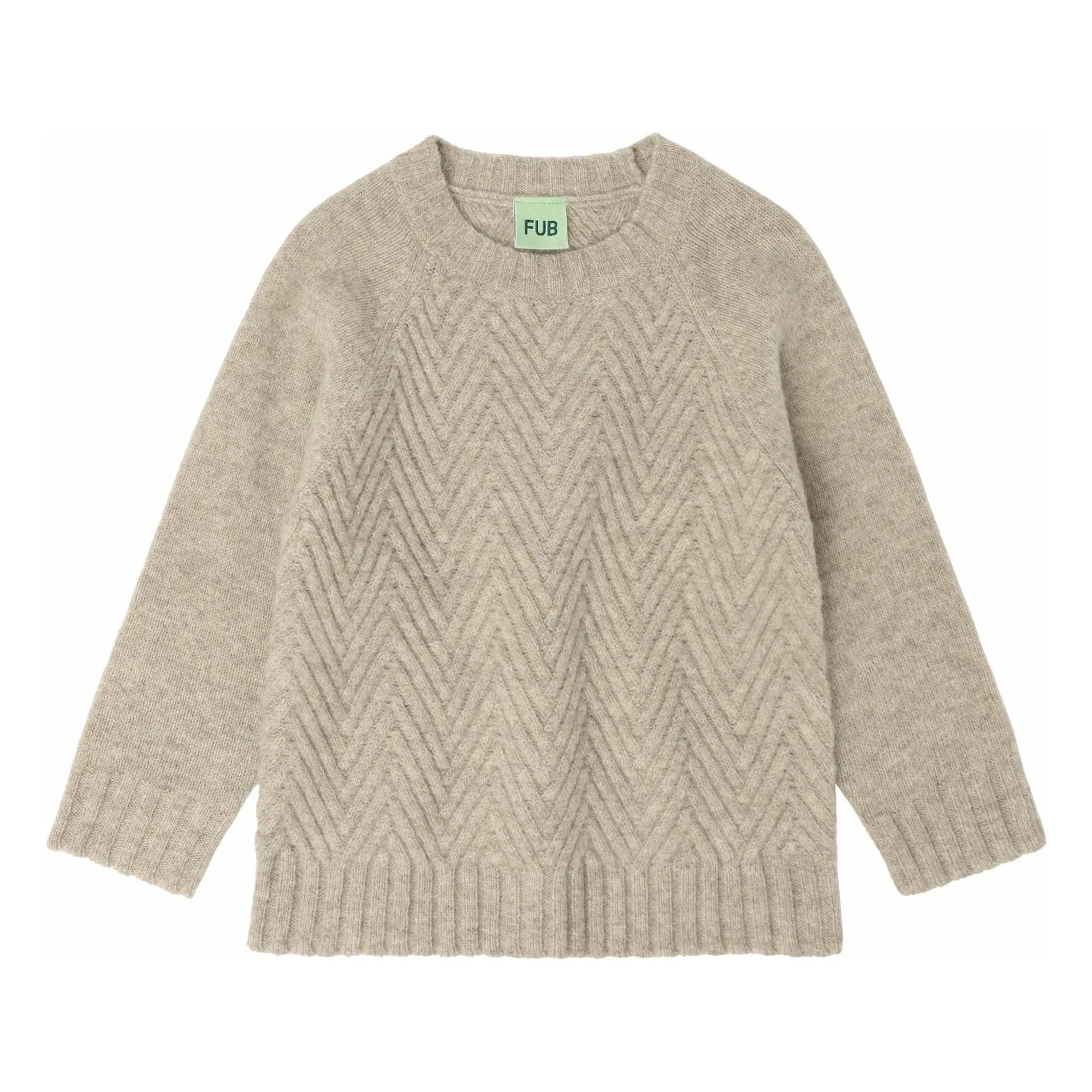 FUB - Düz lambswool kazak | Heather bej