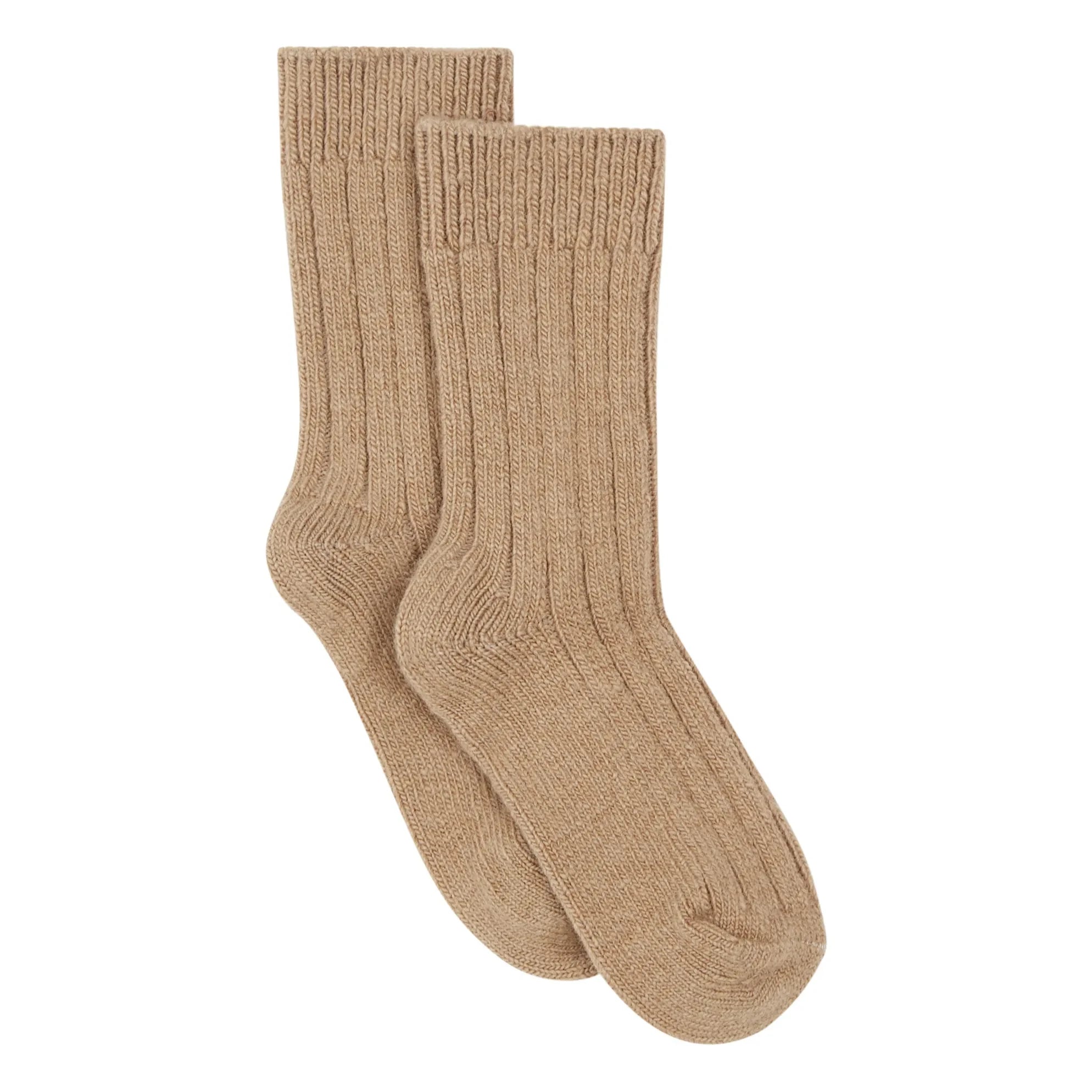 Collégien - Taupe Braune Chamois Kaschmir- und Wollsocken
