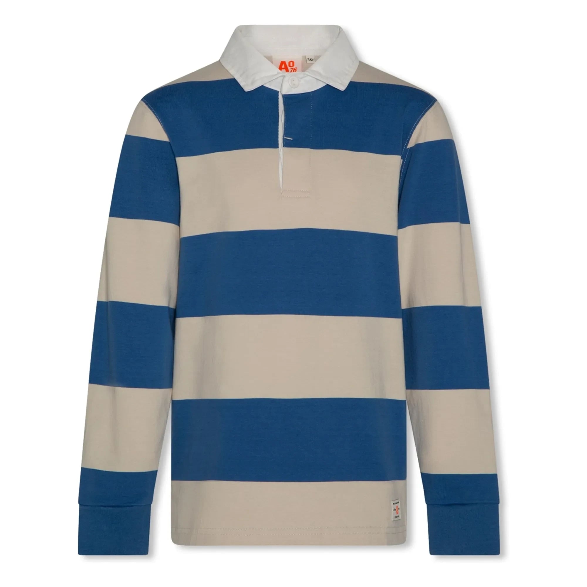 AO76 - Davey Gestreiftes Polo-Sweatshirt aus recycelter Baumwolle | Blau