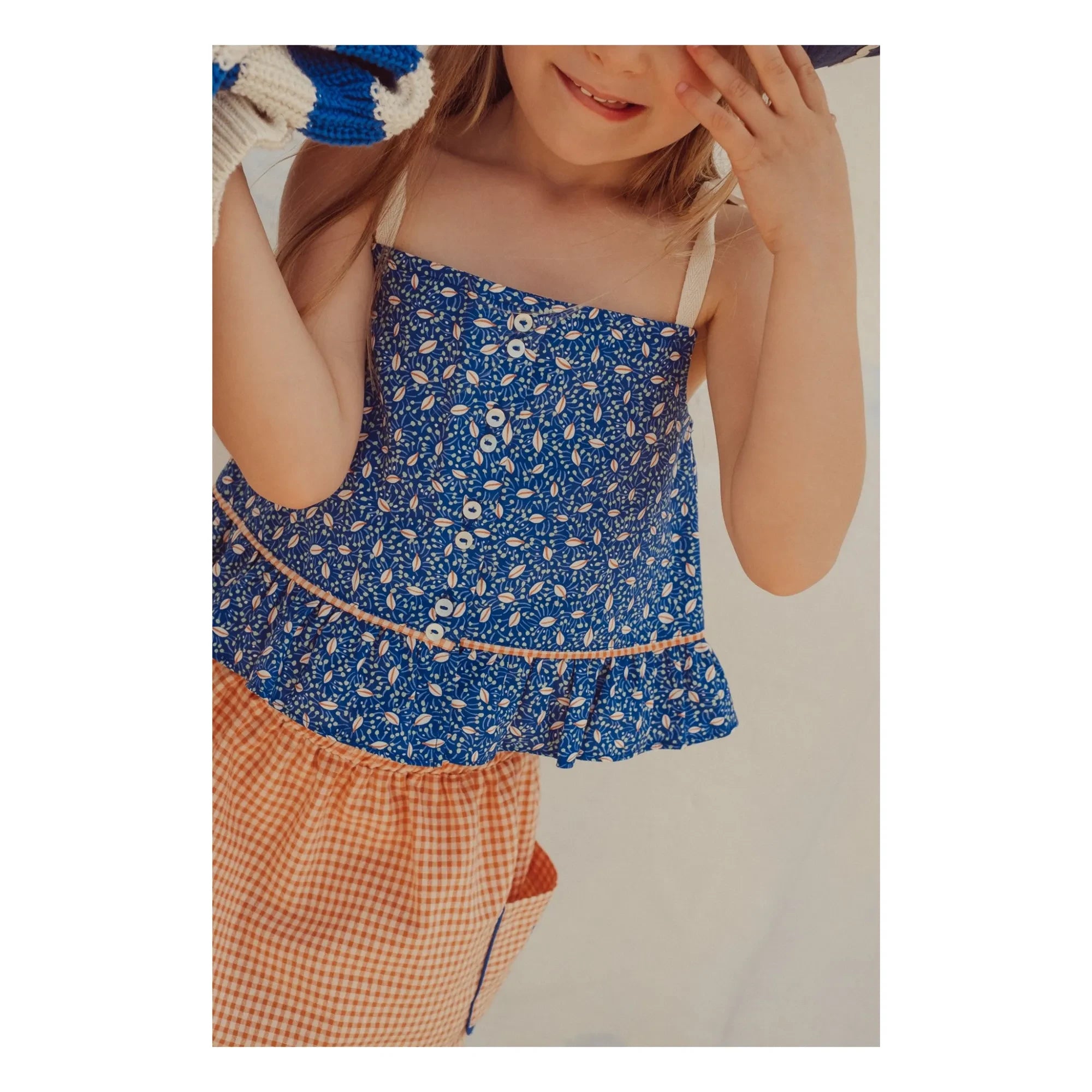THE LiTTLE POETS - Rosalia Nature Organic Cotton Crop Top | Royal Blue