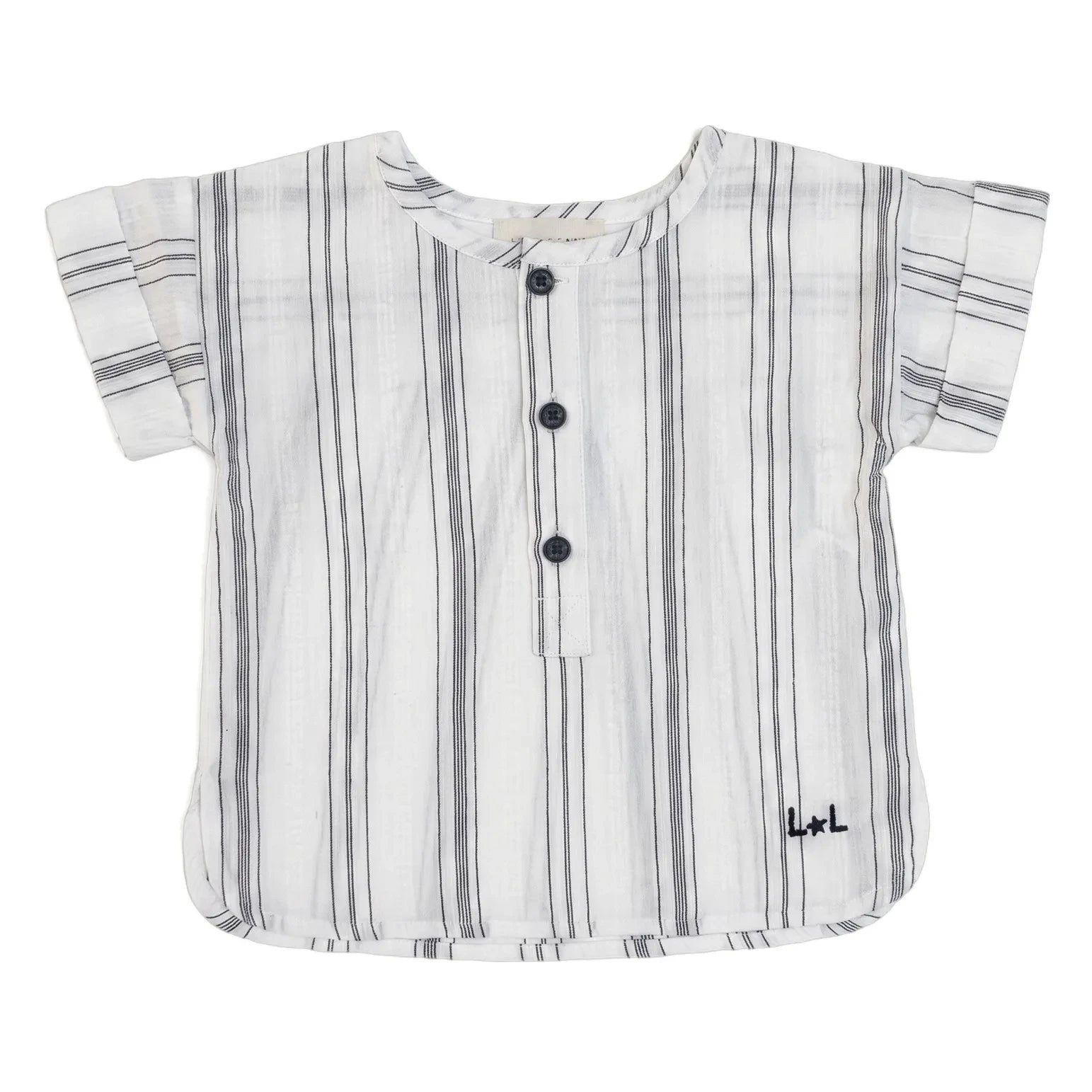 Louis Louise - Çizgili Bebek Kurta | Siyah