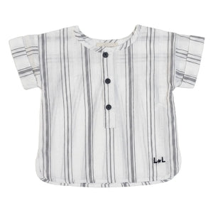 Louis Louise - Çizgili Bebek Kurta | Siyah