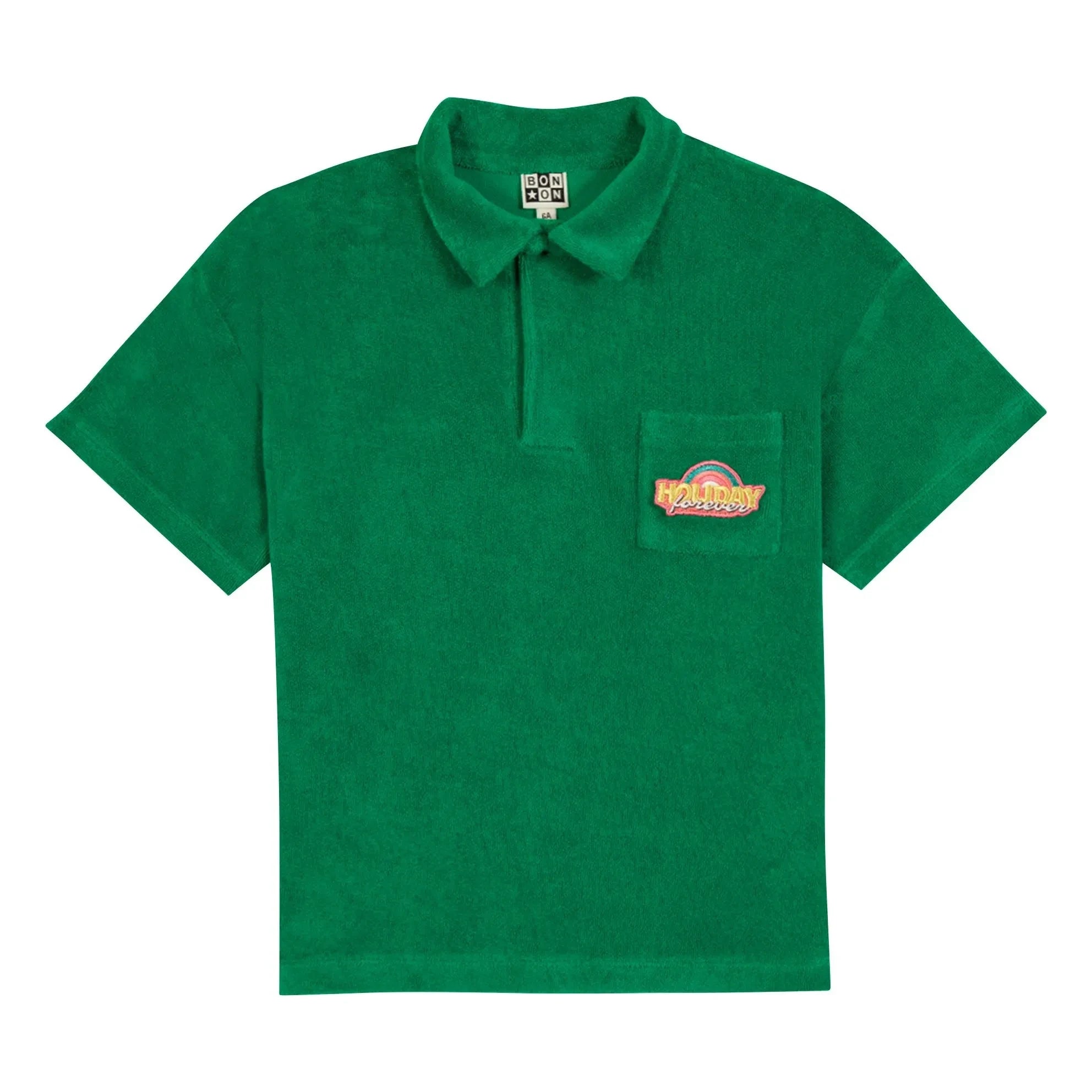 Bonton - Livio Apfel-Frottee-Poloshirt | Smaragdgrün