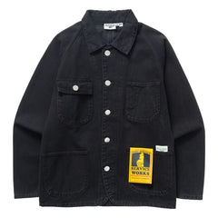 Service Works - Koyu Siyah Denim Tulum 2.0 Organik Pamuk Ceket