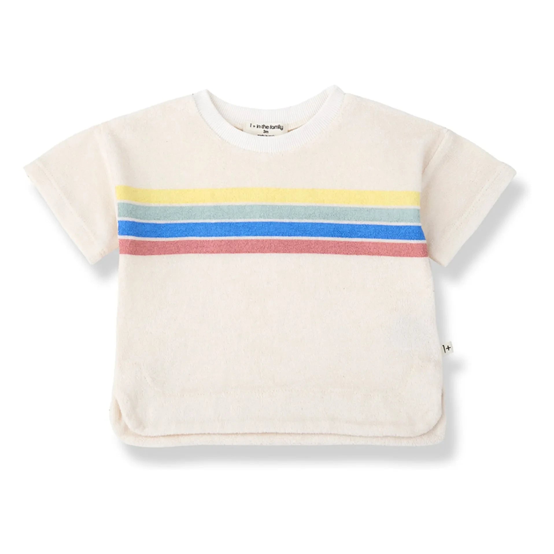 1+ in the family - Alocs Striped Towel T-shirt | White