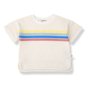1+ in the family - Alocs Striped Towel T-shirt | White