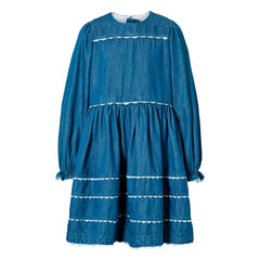 Molo - Caren Denim Organik Pamuk Dantel Elbise | Lacivert