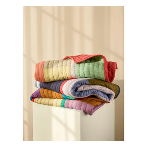 Hübsch - Organik pamuk battaniye | Mavi