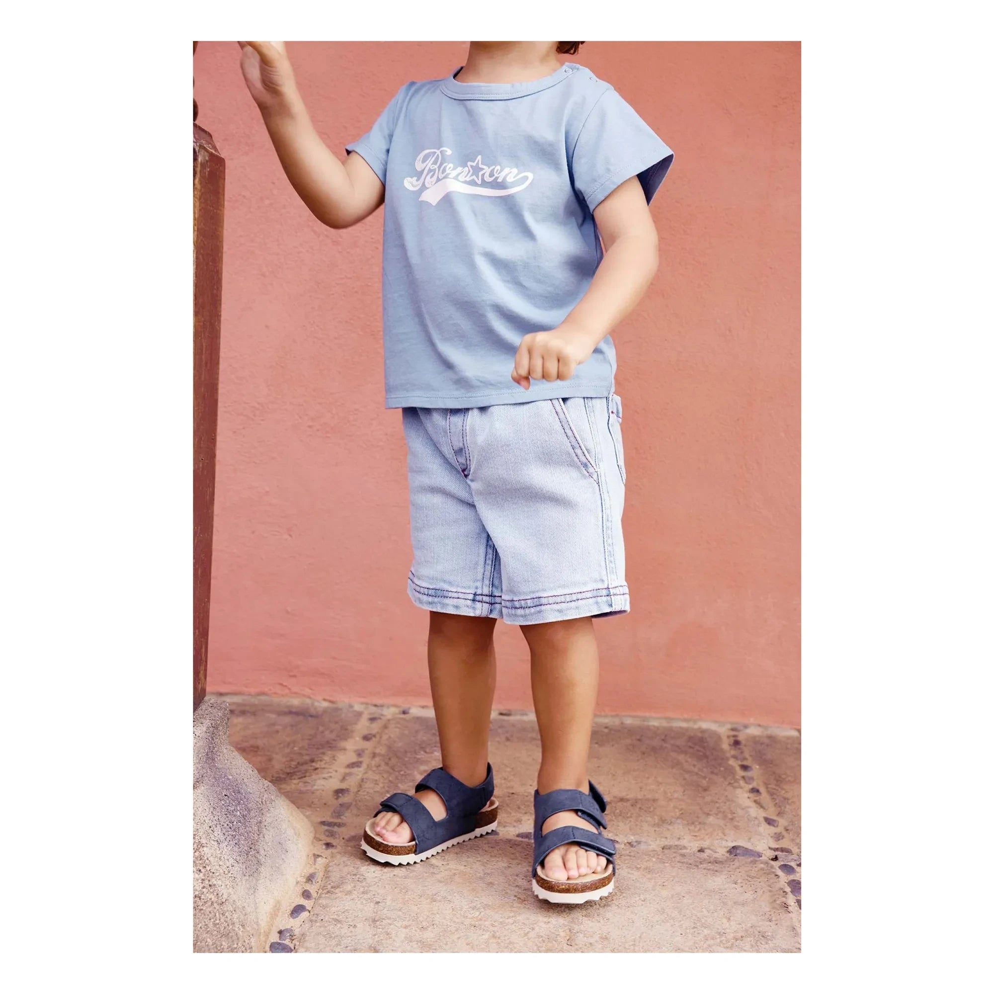 Bonton - Kurzes Chambray-Hemd Lyon | Jeansblau