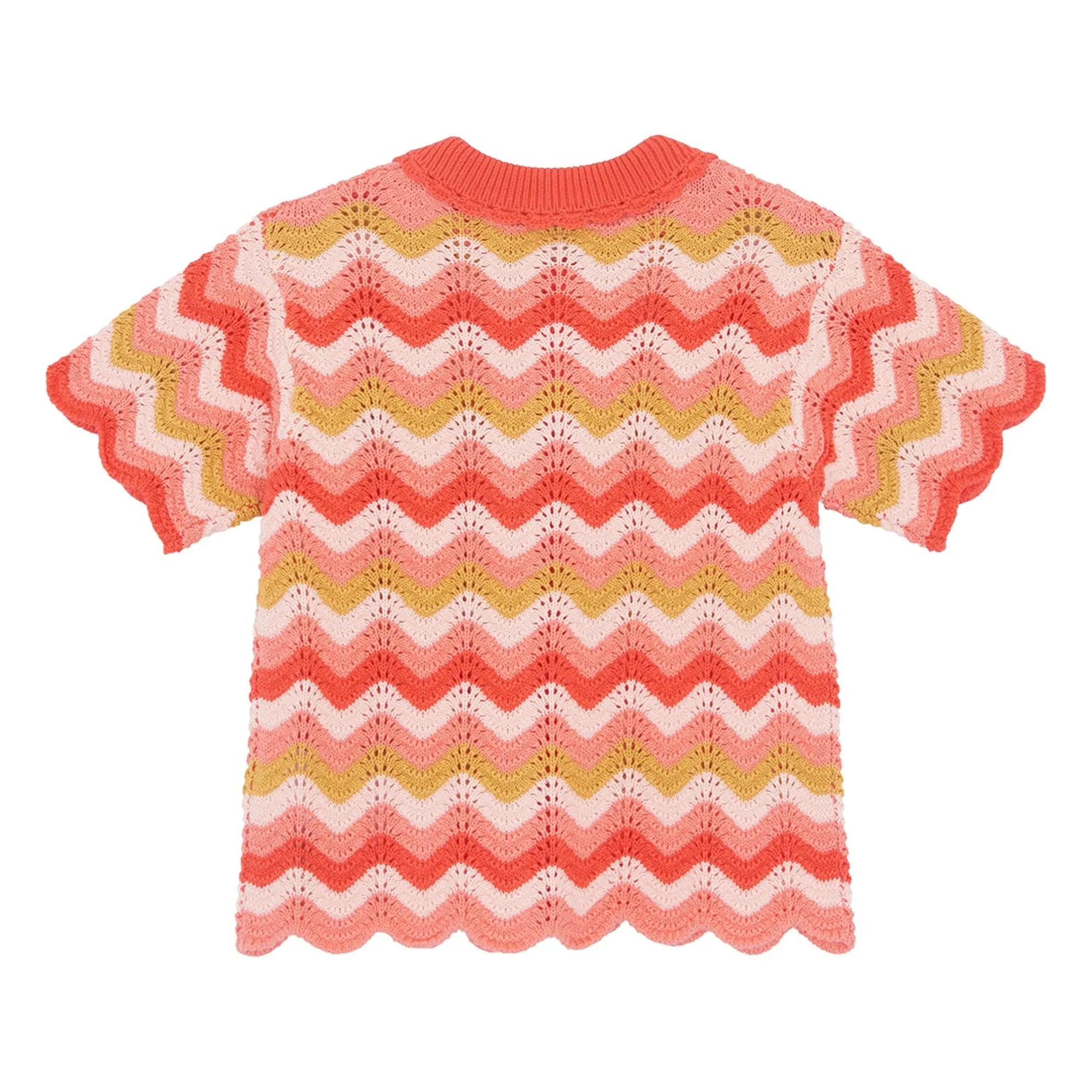 Bonton - Ninon Crochet Collar Shirt | Coral