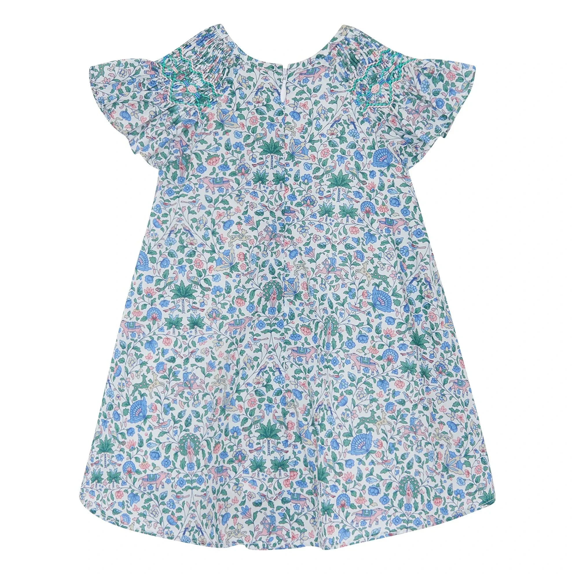Tartine et Chocolat - Liberty Baby Kleid mit Raffungen | Weiß
