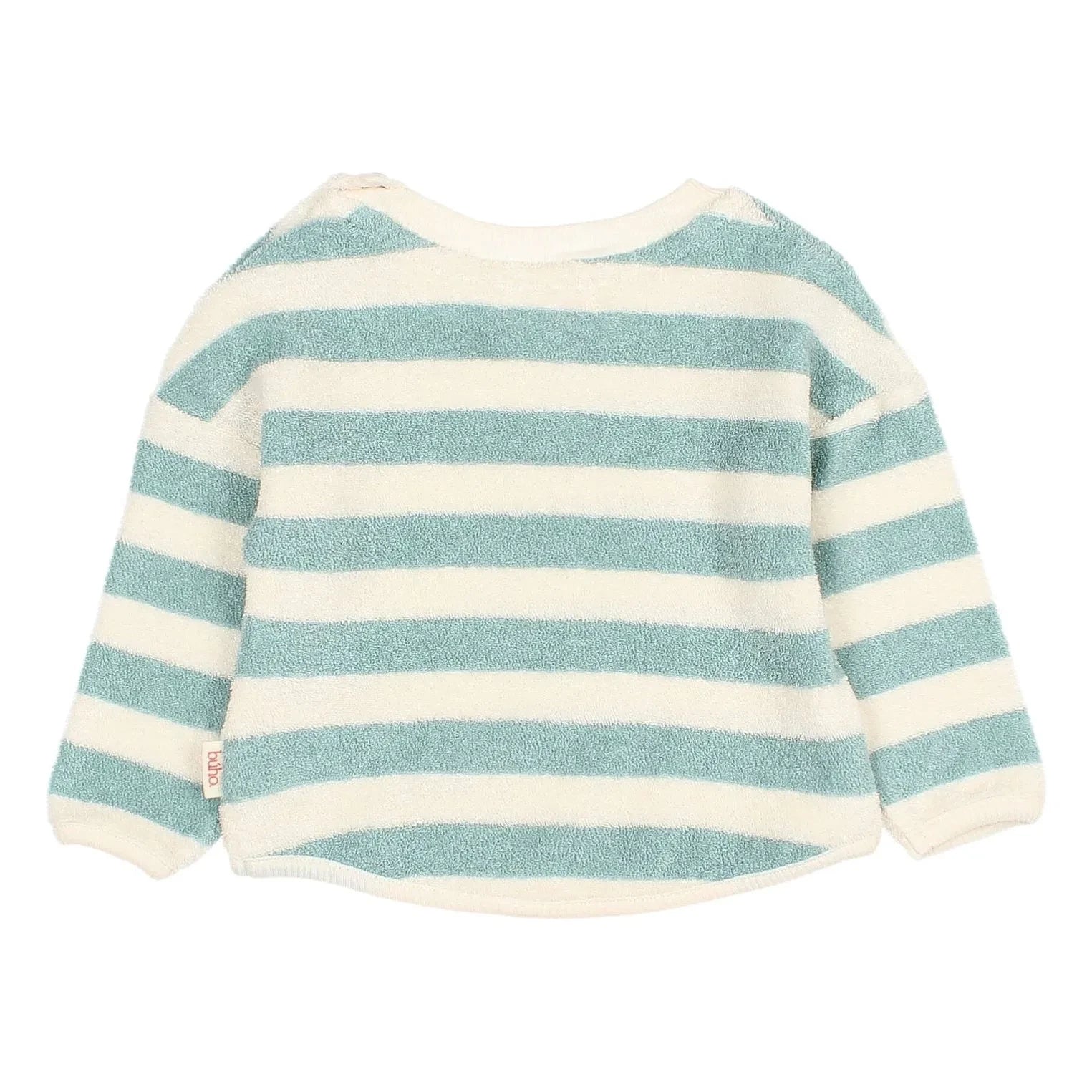 Búho - Gestreiftes Baby-Sweatshirt aus Bio-Baumwolle | Aquamarin