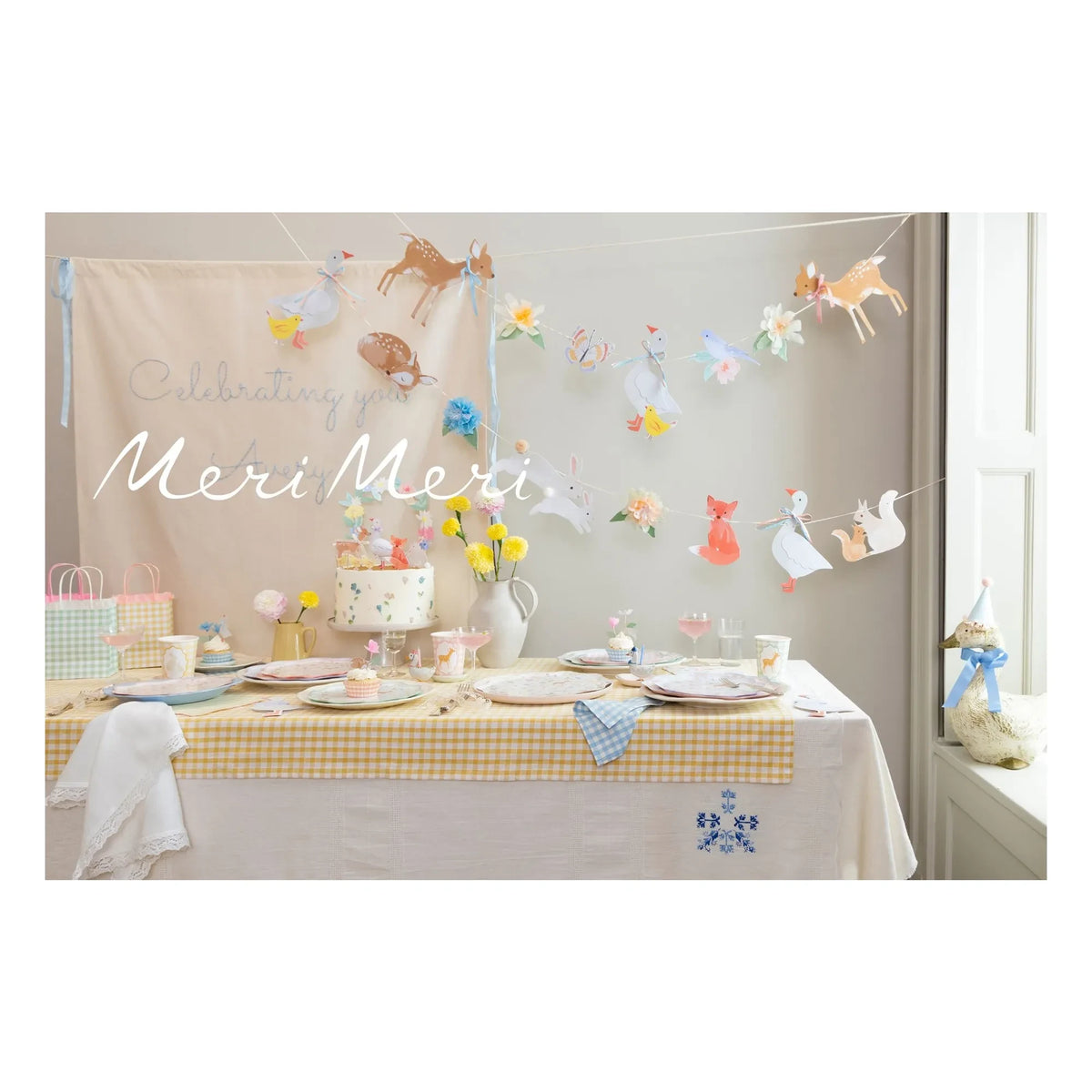 Meri Meri - Geschenkbeutel im Vichy-Muster - 8er Set