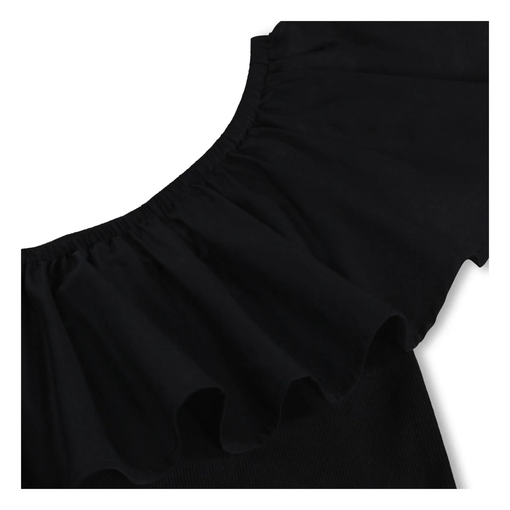 Molo - Rebecca Top Asymmetrische Rüschen Bio-Baumwolle | Schwarz