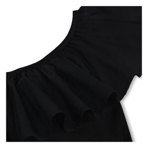 Molo - Rebecca Top Asymmetrische Rüschen Bio-Baumwolle | Schwarz