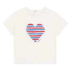 Petit Bateau - Barlay Heart Organik Pamuk Tişört | Beyaz