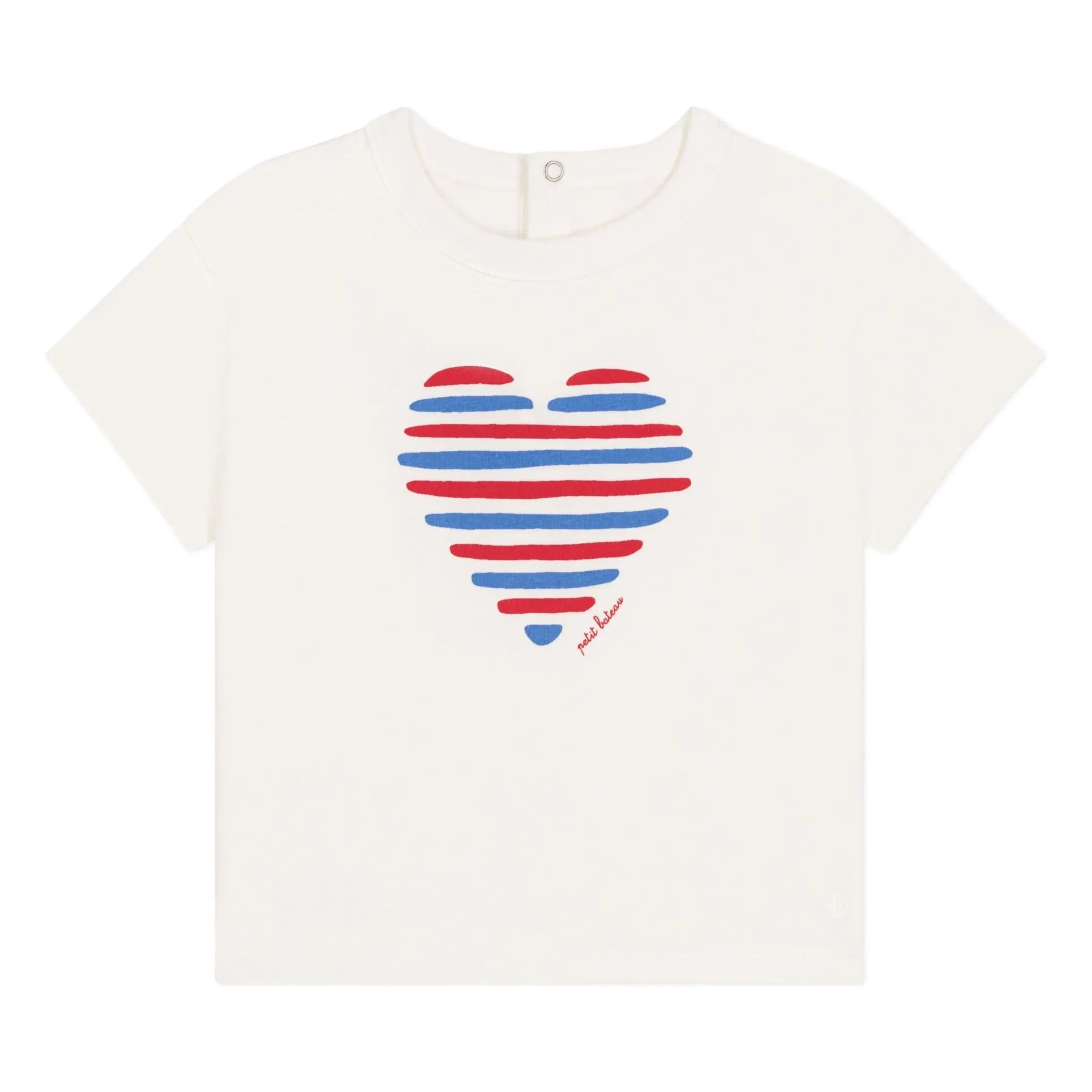 Petit Bateau - Barlay Heart Organik Pamuk Tişört | Beyaz
