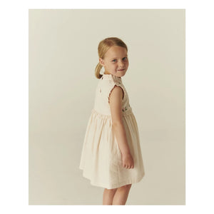 Copenhagen Colors - Striped Embroidery Dress Seersucker Organic Cotton | Powder Pink