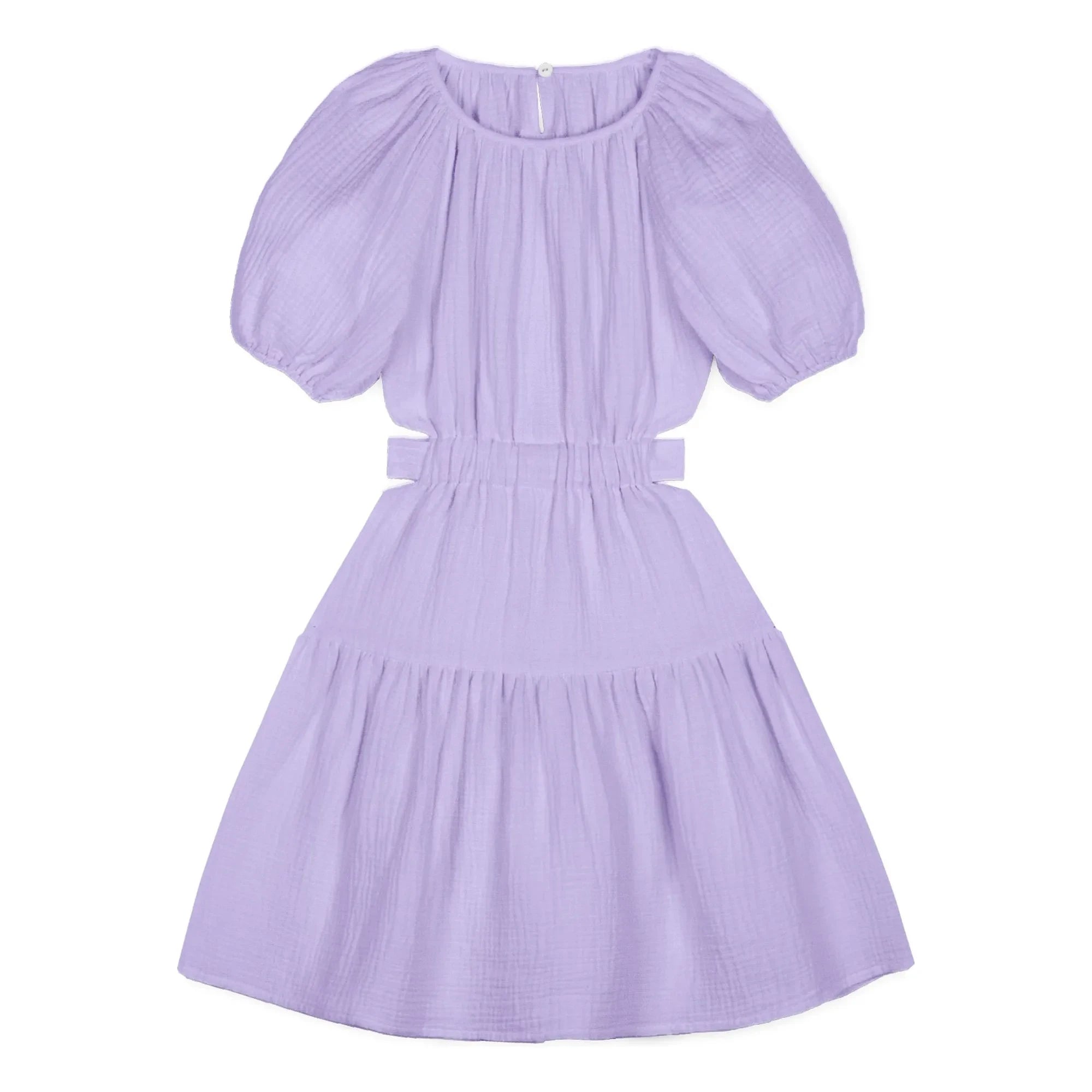 Mipounet - Fliederfarbenes Marine Chiffon Kleid aus Bio-Baumwolle