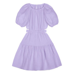Mipounet - Fliederfarbenes Marine Chiffon Kleid aus Bio-Baumwolle