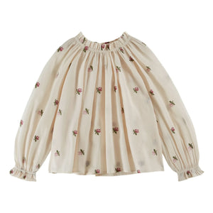 Emile et Ida - Embroidered Roses Blouse | Cream