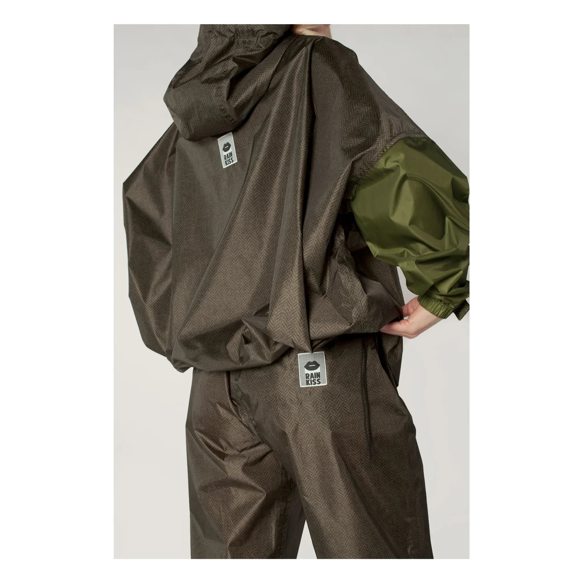 Rainkiss - Herringbone waterproof anorak | Khaki