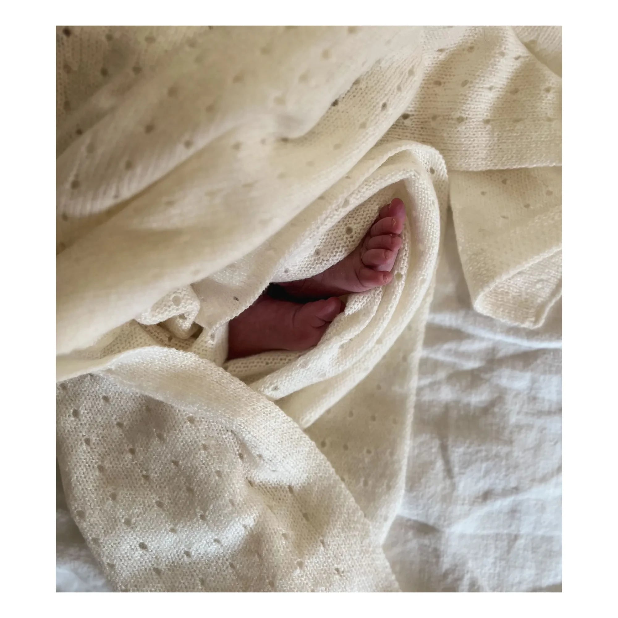 My Little Freckle - Organic Cashmere Pointelle Blanket | Ivory