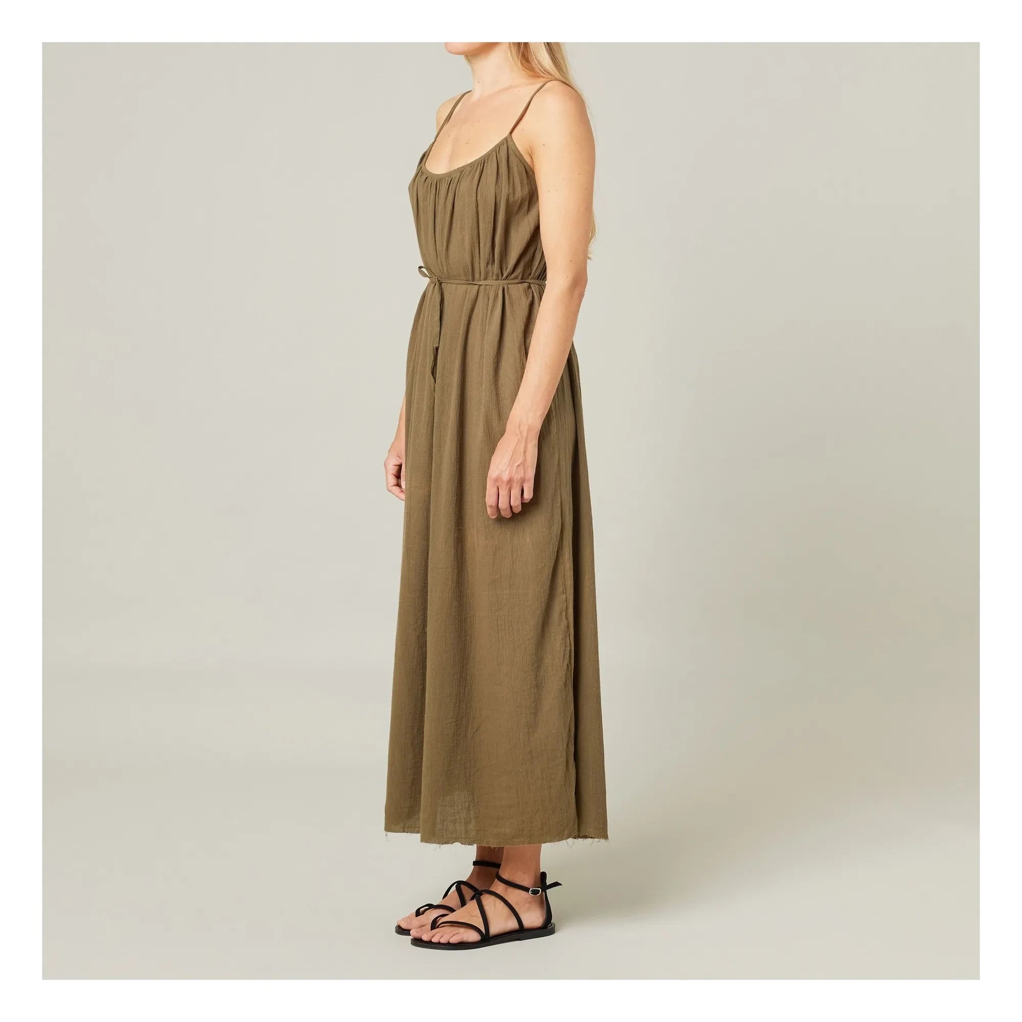 Maison Saint Julien - Palm Beach Kleid aus Baumwollgaze | Khaki