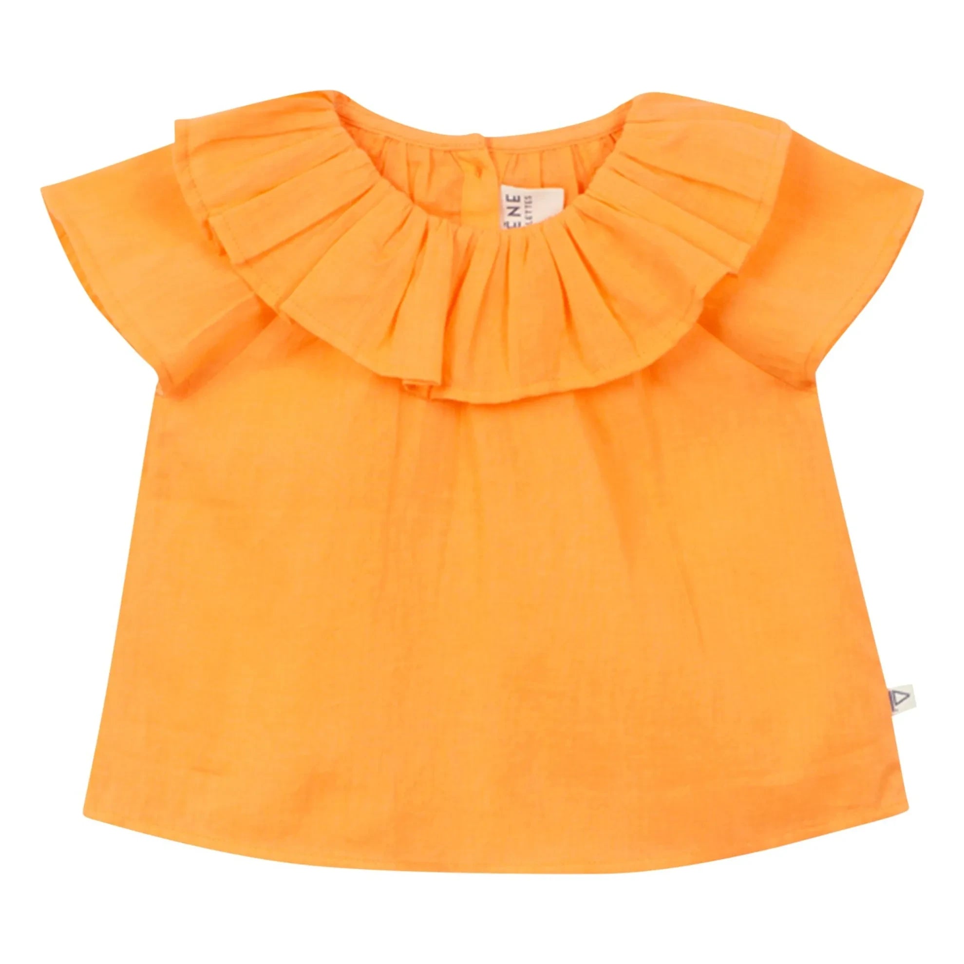 Arsène et Les Pipelettes – Bluse mit Voile-Kragen aus Bio-Baumwolle | Orange